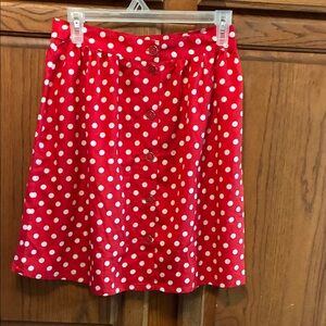 Chic Red Polka Dot A-Line Skirt size xxs